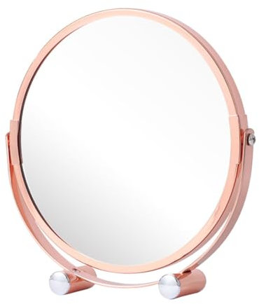 AUTSUPPL 360grad Desktop Kosmetikspiegel Drehbar Hochauflösender Doppelseitiger Tischspiegel Für Make-up Und Pflege Für Schlafzimmer Und Badezimmer Elegantem Roségold