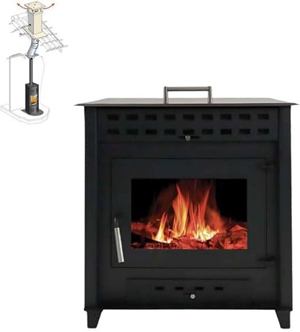 Pack Poêle à Bois NOA 9 Bûches 50cm + Kit Conduit 150