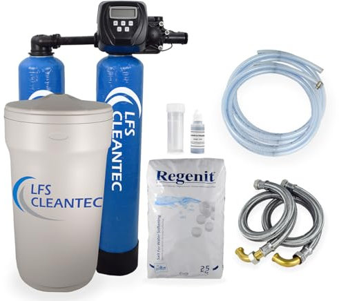 Ablandador de agua doble IWD 1000 con kit de conexión sin bloque monástico