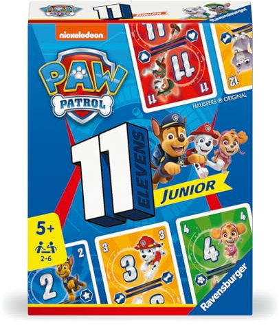 Ravensburger - Elevens Junior - Pat'Patrouille - Jeu Accessible pour Toute la Famille - Jeu de Cartes et de Pose - 2 à 6 Joueurs dès 5 Ans - Mixte - 24753 - Version française