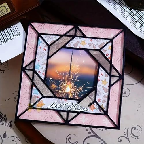 Geometrische quadratische Diamant-Metall-Stanzformen, Blumen-Zweig, Blatt, Stanzschablonen für DIY, Scrapbooking, Album, dekorative Prägepapier-Stanzformen, Kartenherstellung