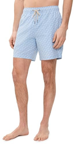 Fair Harbor Men's The Bayberry Swim Trunks 7, Sky Blue Shells, L