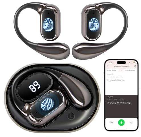 AI Translation Earbuds Real Time with 145 Languages - Translator Earbuds Real Time, Bluetooth 5.4 Language Translator Earbuds with APP, ENC Noise Reduction for Travel, Business Meeting, Academy Use