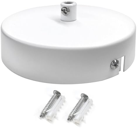 Unikeen Baldachin Abdeckung, Metall Deckenbaldachin Lampenbaldachin Deckenlampen Baldachi 100mm x25mm Lampenabdeckung Decke Kabelabdeckung für Hängeleuchte weiß Baldachin Lampe