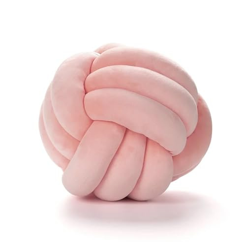 QWWQYDY Cojin Nudos Almohada con Forma de Bola Nudo, Almohada Decorativa for el hogar, cojín Cintura Corto Felpa for sofá(Knot Pink,28cm)