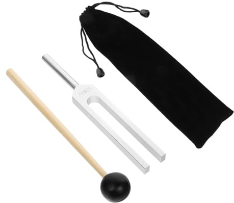 AKOOSY Stimmgabel Medizinisches Heilinstrument für Gitarrenstimmung 528hz aus Aluminiumlegierung mit Hammer und Ohrbehandlung im Satz für Meditation und Chakra Heilung