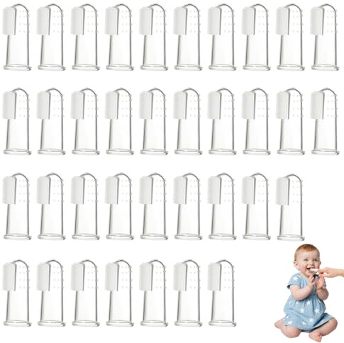 36PCS Finger Toothbrush for Toddler and Baby 0-2 Years - Effective Silicone Tooth Cleaner for Dental Care, Teething Relief and Gum Massage