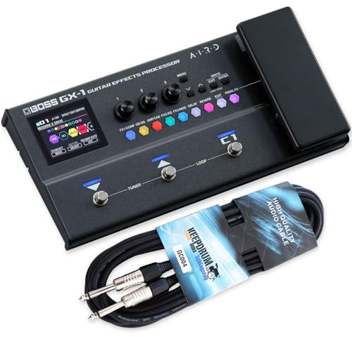 Boss GX-1 Effektgerät Multieffekt-Pedal für Gitarre mit keepdrum Kabel
