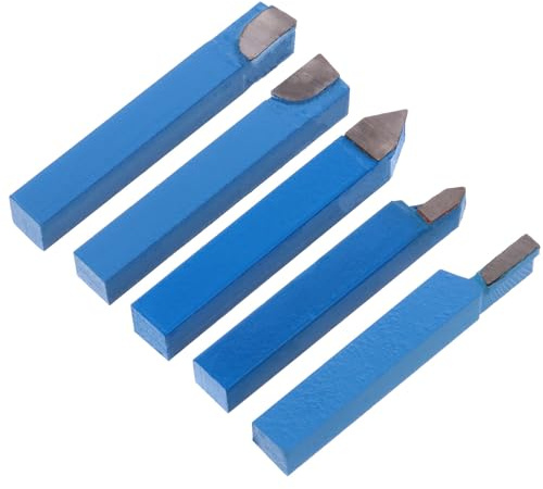 ELAYARD Set Utensili per Tornitura 5 Pezzi in Tungsteno Saldato, Frese da Tornio Compatte Resistenti ad Alte Temperature, Kit per Lavorazioni Meccaniche su Metalli e Minitorni