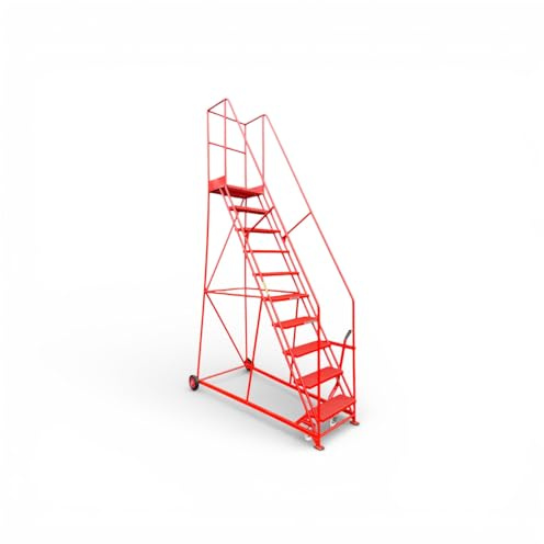 10 Tread Warehouse Steps 2500mm Platform Height Heavy Duty Industrial Access Steps Safety Staircase for Warehouse Factory Stockroom & Mezzanine