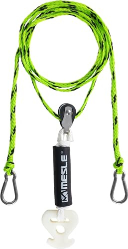 MESLE Schleppdreieck Pulley DLX 2 Personen, selbstzentrierend, XXL lang, extra Schwimmer, Quick-Connect-Haken, incl. Rope Keeper