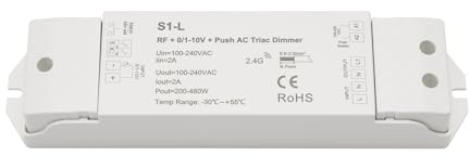 Cryofu Dimmer AC 110V-220V + 0/1-10V + Push AC Dimmer S1-L 1 canale dimmer monocolore lampadine a incandescenza dimmer LED