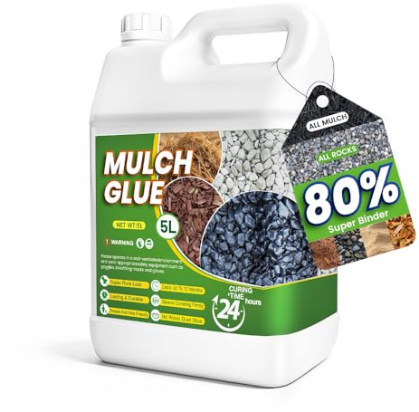 Sudale 5L Gravel Glue for Garden Stones, Safe & Non-Toxic Gravel Binder Outdoor, Clear Resin for Pebble, Rock, Mulch - Formulated to hold in Landscaping, Paths, Patios & Borders