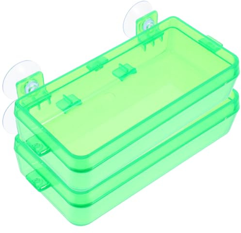 GALPADA Ciotola per Alimentazione Rettili Ventosa 2 Unitá in Plastica Verde, Facile da Pulire, per Acqua, per Gabbia di Animali Esotici