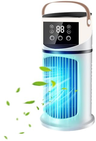 Enfriador De Aire Portátil - Ventilador De Aire Acondicionado Con Nebulización Con Enchufe USB Dispositivo De Enfriamiento Ajustable De 9 Velocidades Unidad De Escritorio Humidificadora Purificadora C