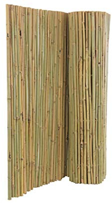 Bambusmatte Bali 120 x 300cm, Bambusrohre mit Draht durchbohrt, extrem stabil - Bambus Sichtschutzmatte 1,2m x 3m