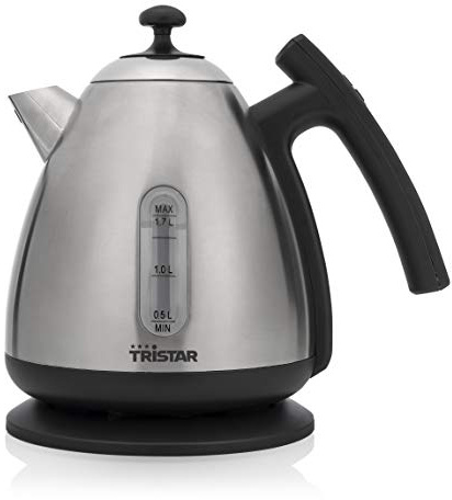 Tristar Bouilloire Électrique 1,7 L avec Réglage Température, Écran Digital, Fonction Maintien au Chaud, 2200 W, Acier Inoxydable Brossé, Base 360°, WK-3403