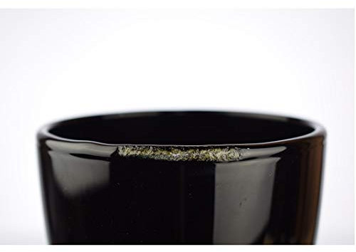 Set di 4 calici da vino fatti a mano, colore nero, 350 ml, non perfetti