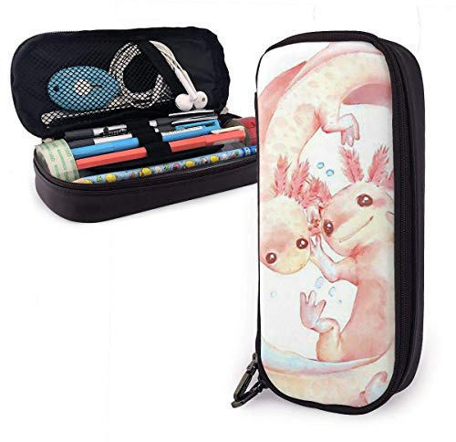 Federmäppchen Entzückendes Axolotl Weiß Mäppchen Große Kapazität Stifte Etui Wasserdicht Briefpapier Tasche Für Schule Erwachsene Kinder