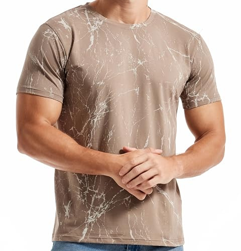 RONOMO Men's Round Neck Short Sleeved T-Shirt | Medium Elasticity | Soft and Breathable | Pre Shrunk Treatment|