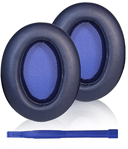 Adhiper WH-XB910N Replacement Ear Pads Compatible with Sony WH-XB910N Wireless Headphones, Protein Leather Memory Foam Ear Pads with Buckle(Blue)