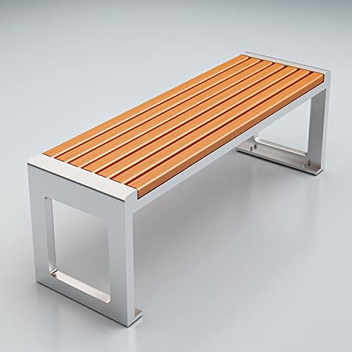 ZMYJTO Gartenbank Sitzbänke für Draußen, Außenbank Metallbank, Außenbänke Wetterfest, Außenterrasse Gartenbank, Stuhlbeine aus Edelstahl + Stuhloberfläche aus Kunststoffholz (Size : 150cm)