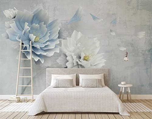 Papel Pintado Pared 3D Papel Tapiz Hermosos Capullos De Flores Blancas Simple Fotomurales 3D Tv Fondo Pared Moderno Dormitorio Murales