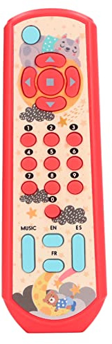 VGEBY Control Remoto de TV, Juguete para bebé, Juguete de Control Remoto Simulado con Sonido y Luz para Aprendizaje de Educación Temprana (Rojo)