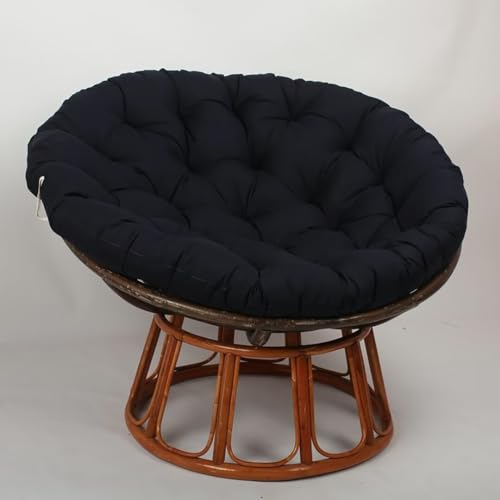 Hovoto Papasansessel Kissen, Papasan Sitzkissen für Hängesessel, Rund Papasan Sessel, Bequem Weich Sitzkissen, Hängesessel Kissen für Korbsessel, Garten Stuhlauflag, Navy blau, 100 * 100cm