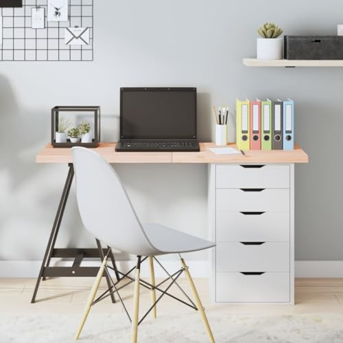 ZEYUAN Tischplatte 120x60x4 cm Massivholz Eiche Unbehandelt, Arbeitsplatte, Holzplatte, Schreibtischplatte, Waschtischplatte, Küchenarbeitsplatte