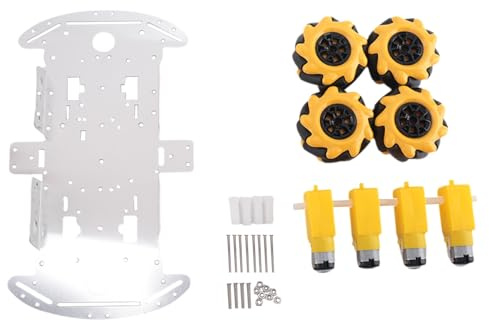 moonsun Smart Robot Car Kit Allrad Smart Mecanum Wheel Einschichtiges Autochassis Aus Aluminiumlegierung DIY-Montagesatz Autozubehör, 500386256