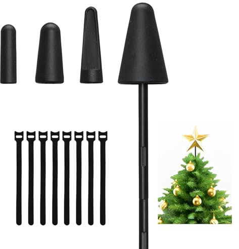 Starbover Weihnachtsbaumspitze Ständer, Christbaumspitze Halter für Halloween Weihnachten Ornaments Dekorationen Tannenbaum Spitze Stern, Schwarz