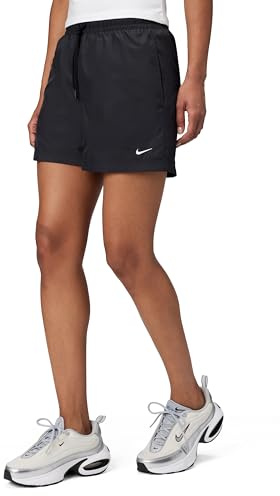 Nike Women's Sportswear Classic Wovens Mid-Rise Shorts, Black/White, Medium