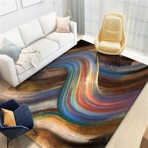 RUGMRZ Teppich Klein Flauschig Wohnzimmer Sofa Schlafzimmer Flur Innendekoration rutschfest Und Schmutzabweisend Läufer rutschfest Mehrfarbig Flokati Teppich Teppiche Groß Für Wohnzimmer Teppich Klei
