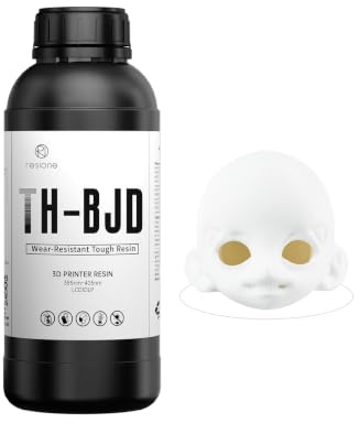 RESIONE Verschleißfestes Tough BJD Resin - Nicht-Gelbendes 3D Drucker Resin in Mehreren BJD-Farben - 3D Harz mit Langzeit-Rissbeständigkeit für 3D Druck (Ultraweiß)