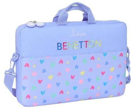 BENETTON LILA - Mochila, Funda para Portátil de hasta 15.6, Mochila, Ideal para Niños de Diferentes Edades, Cómoda y Versátil, Calidad y Resistencia, 40x4x27 cm