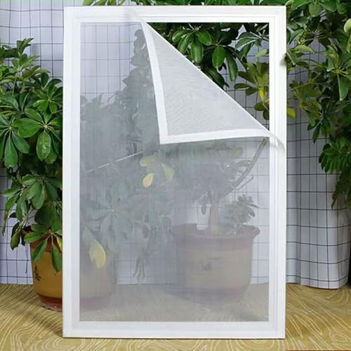 55 x 130 cm. Mosquitera para ventana anti insectos, mosquitera con cinta para montaje con velcro, mosquitera anti insectos de fibra de vidrio