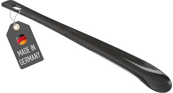 Lantelme Schuhanzieher 35cm Farbe Schwarz Kunststoff | Schuhanziehhilfe für Klein und Groß aus Deutscher Herstellung | Schuhlöffel stabil für Kinder und Erwachsene (Schwarz)