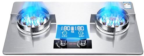 THEGA Stufa A Gas Portatile da 7.2 KW - Fornello A Gas in Acciaio Inossidabile con Fornello A Gas Naturale A 2 Fuochi, Fornello A Gas con Temporizzazione di 180 Minuti, Facile da Pulire(NG)