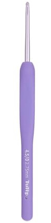 Tulip Etimo Murasaki Häkelnadel - Ergonomische Häkelnadel aus Aluminium mit Soft-Griff, Leicht und Mit Glatter Spitze für Alle Garnarten, Violetter Griff, 2.75mm - 1 Stück
