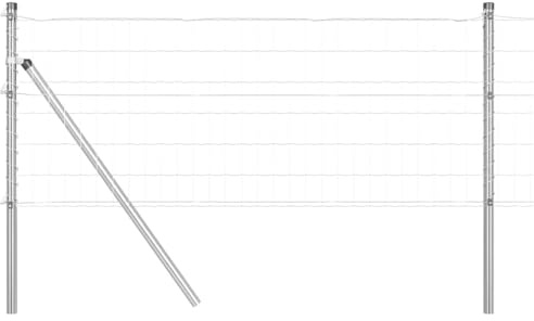 vidaXL Stängsel med stolpe Silver 0,8 x 10 m Stål och PVC, Trädgårds- och terrassstaket, moderna utomhuspaneler, hållbart skydd, stiligt avskildhet, praktisk set