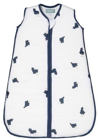 molis&co - Baby Schlafsack 2.5 TOG - Ganzjahres Schlafsack - Babyschlafsack Neugeborene - Premium Bambu Musselin, ärmellos Winterschlafsack wattiert - Premium Qualität - Grapes (95 cm)