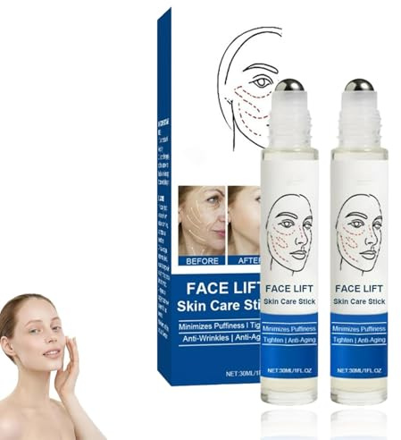 Anti Rides Puissant Immediat, Roll on Serum Visage de Collagène, Collagen Serum pour Instant Iift Plus,Serums Hydratant Visage,Serums Anti Rides,Anti-ageing Essence,Sérum Raffermissant (30ml, 2)