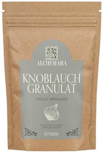 Knoblauch Granulat Alchemara (300g) – Getrockneter Knoblauch – Schonend getrocknete Gewürze für deine Küche – Aromatische Gewürze