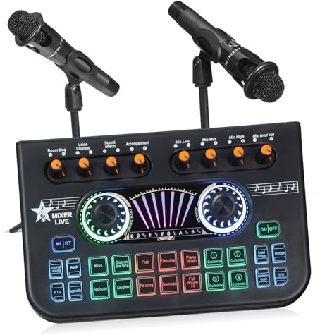 Cabilock Kit De Podcast Changeur De Voix Pour Jeux Vidéo Kit Dj Équipement De Podcast Carte Son En Direct Mixeur Audio Carte Son Pour Diffusion En Direct Équipement De Studio De