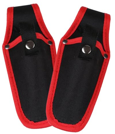 IWOWHERO Funda para Tijeras De Podar De Lona Roja para Jardín, Soporte Manual Resistente, 2 Piezas, Uso Exterior y Jardinería, Protección Antipolvo y Antióxido