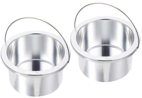 Homoyoyo 2pcs Wax Melting Pots for Wax Heater Aluminum Non-Stick with Handle Easy to Clean and Reliable Suitable for Maintenance