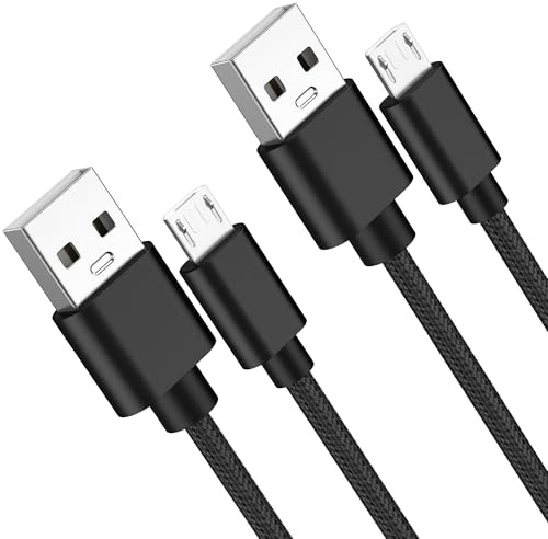 [2M*2] Câble Micro USB Chargeur Micro USB 3A Charge Rapide,Nylon Tressé Chargeur pour Android Samsung Galaxy S7 S6 Edge J7 J5 J3, Redmi Note 5, Wiko, Huawei, Sony, LG, Kindle, PS4 (2M*2)