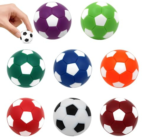 KRFWGUU 8 Stück Tischfußball Kickerbälle 28Mm, Tischfussball Bälle Ersatzbälle, Vielfarbigkeit Und Langlebig, Mini Tischkicker Bälle Fußballspiel, Zubehör Für Kickertische Und Tischfußballspiele