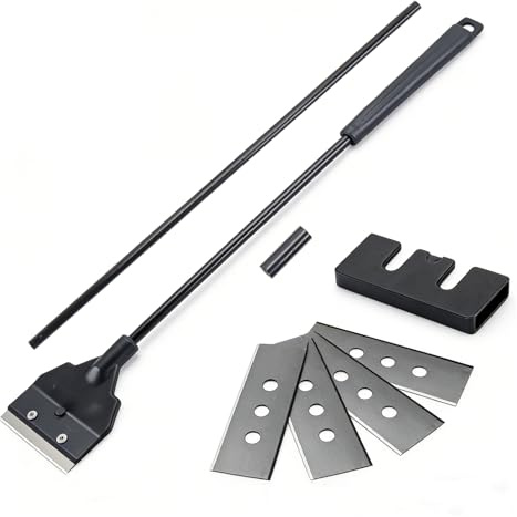 SYF-UN 6PCS Aquarium Algae Scraper Lightweight Algae Scraper Fish Tank Detachable and Adjustable Algae Cleaner Tool with 5 Replaceable Blades for Glass Fish Tank Aquarium Gravel Cleaning Scraper 65cm